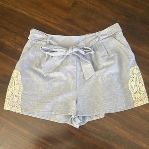 Blue Shorts with Lace
